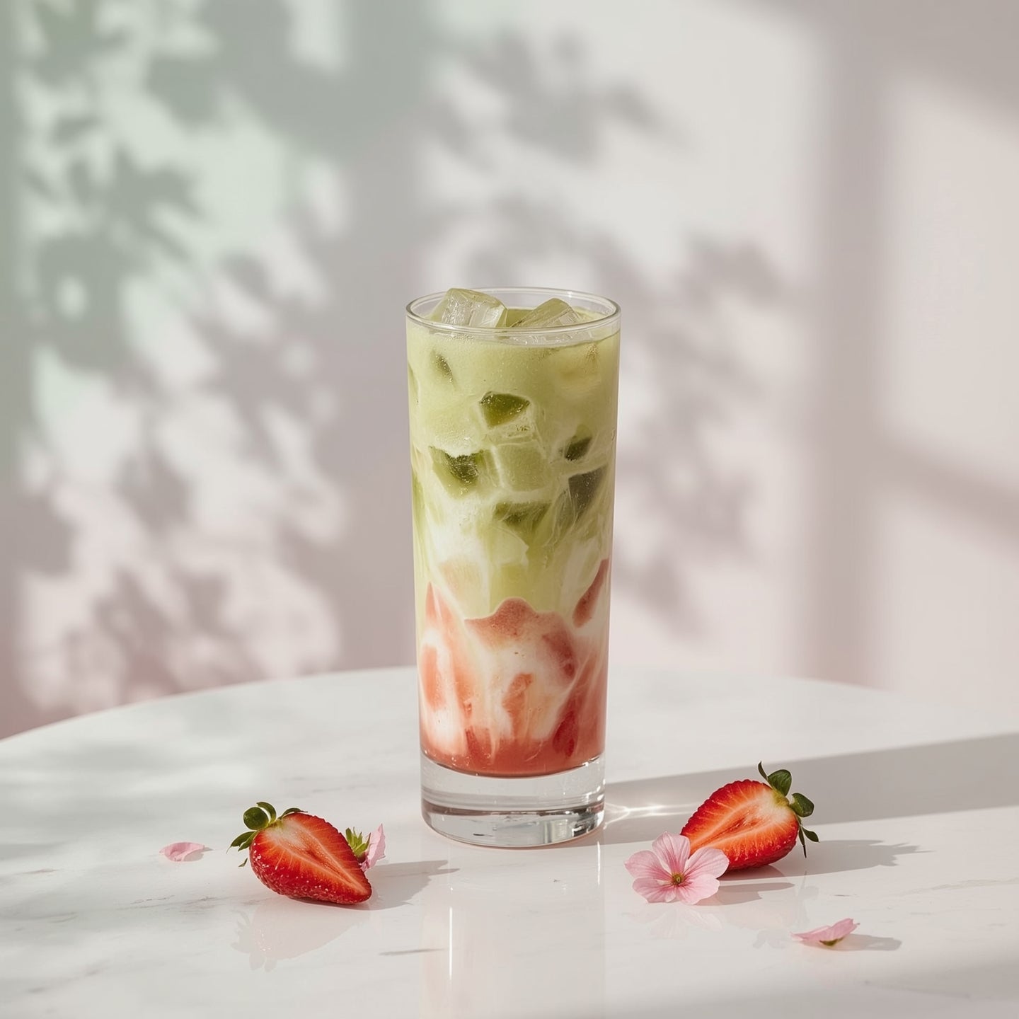 Jahodové Matcha Latte 🍓
